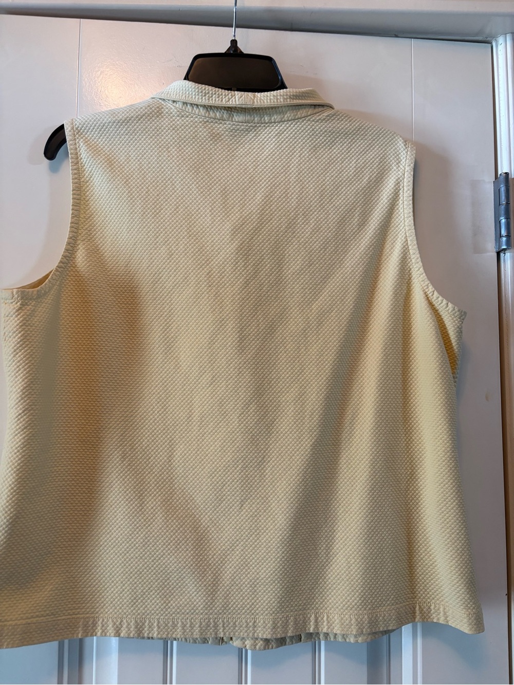 Eileen Fisher Pale Yellow Textured Zip Vest - Picture 4 of 6